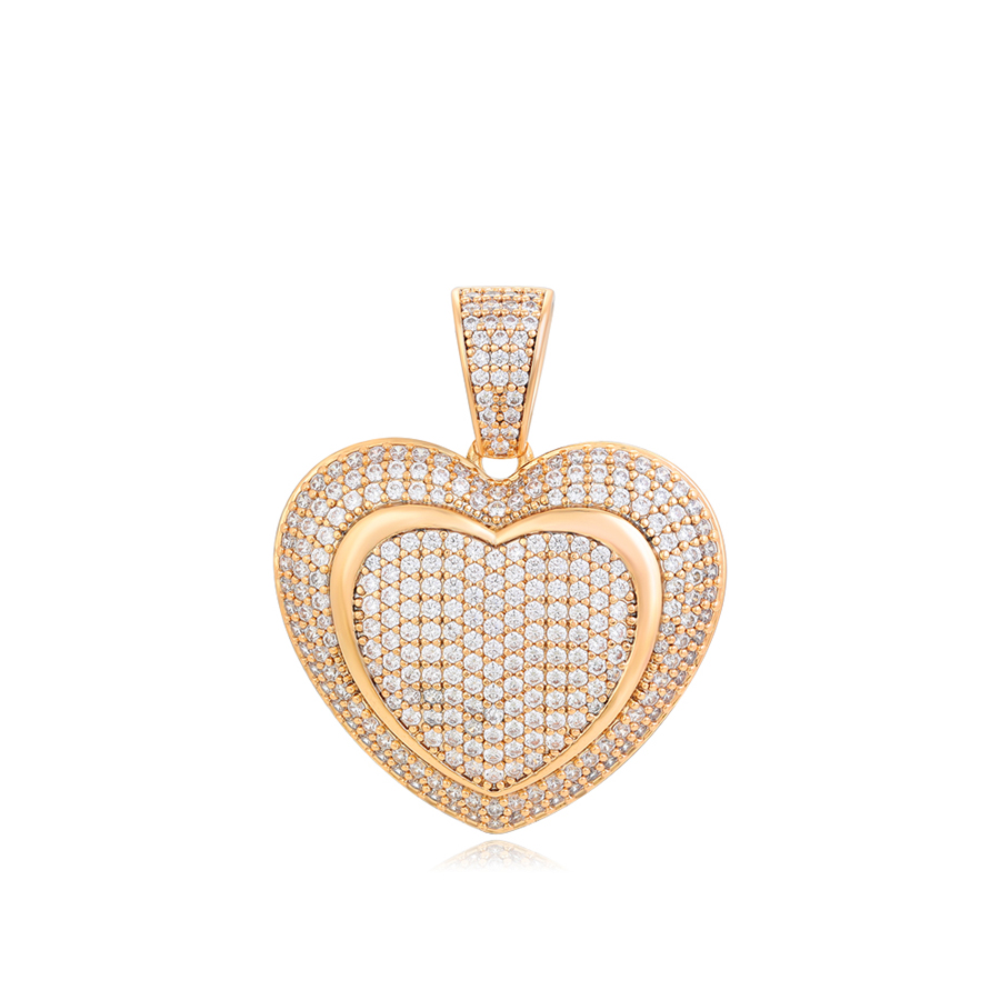 Gold Double Heart Crystal Pendant