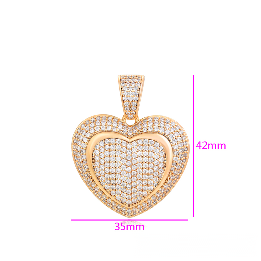 Gold Double Heart Crystal Pendant
