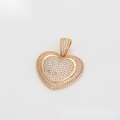 Gold Double Heart Crystal Pendant