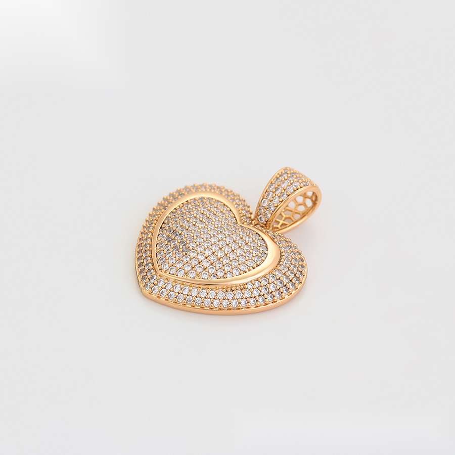 Gold Double Heart Crystal Pendant