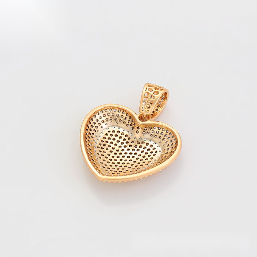 Gold Double Heart Crystal Pendant
