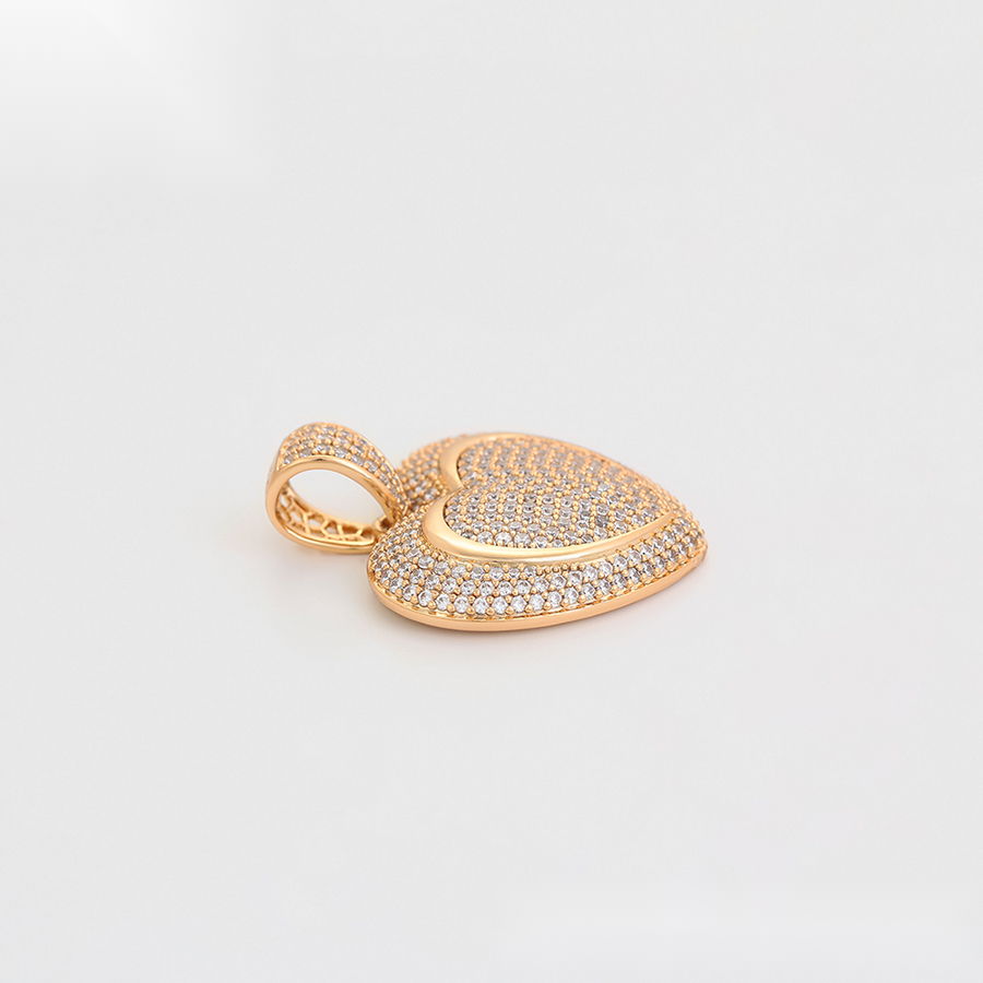 Gold Double Heart Crystal Pendant