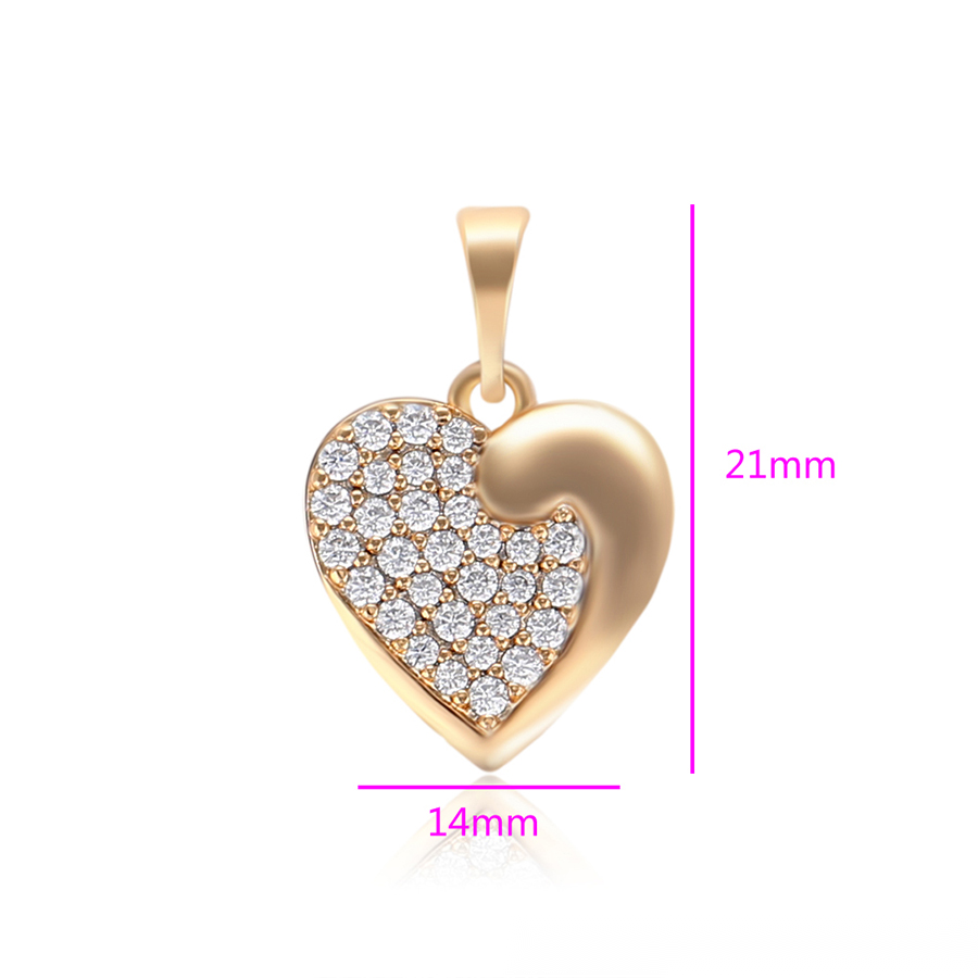 Gold Heart Crystal Swirl Pendant
