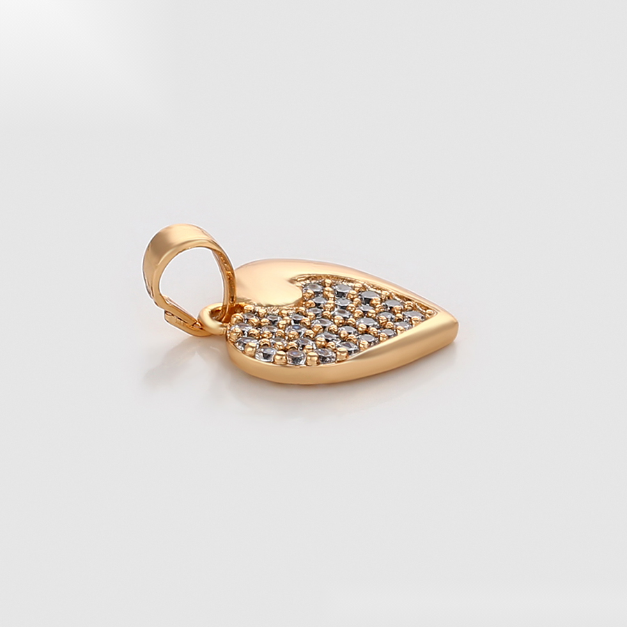 Gold Heart Crystal Swirl Pendant