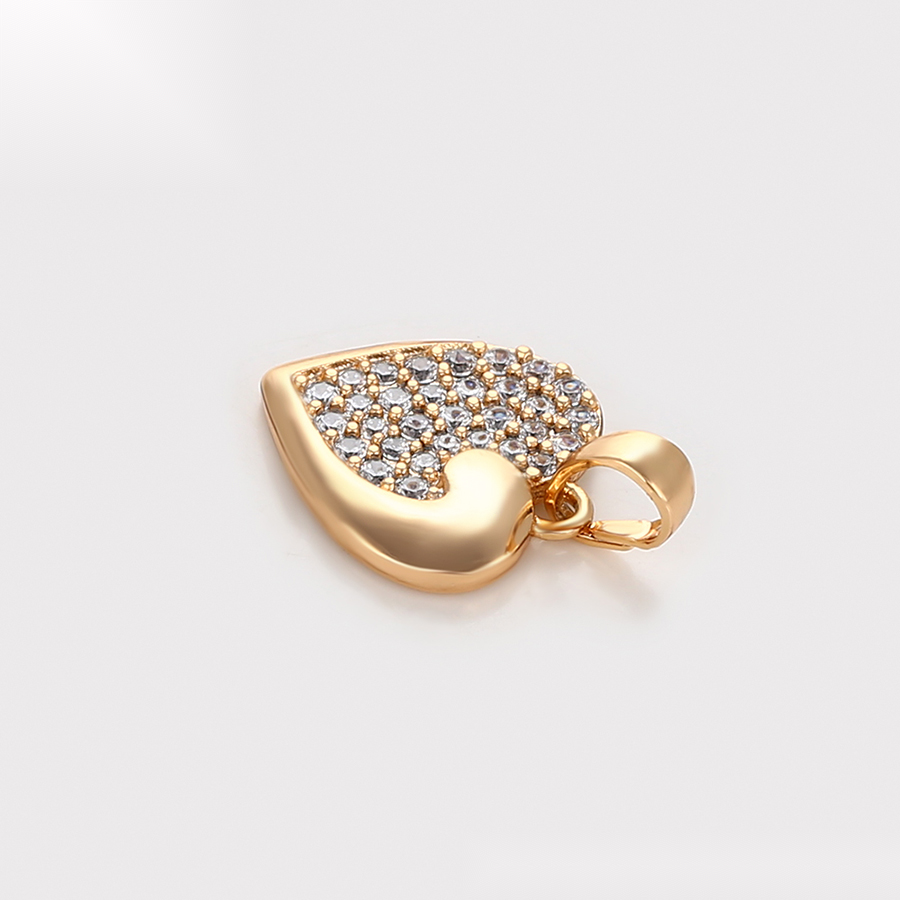 Gold Heart Crystal Swirl Pendant