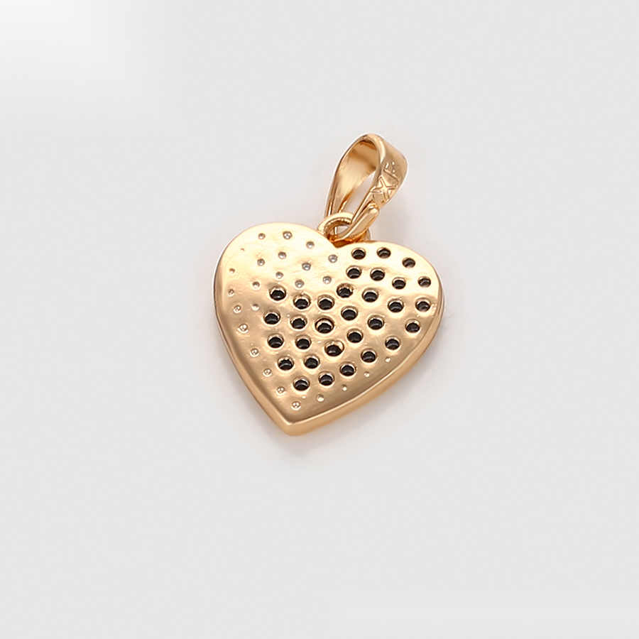 Gold Heart Crystal Swirl Pendant