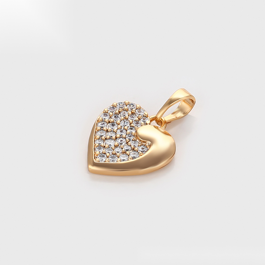 Gold Heart Crystal Swirl Pendant