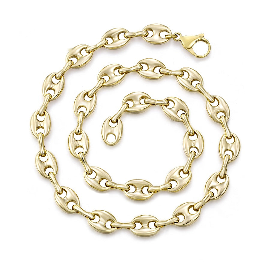 Gold Oval Link Chain Necklace