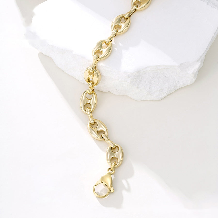 Gold Oval Link Chain Necklace