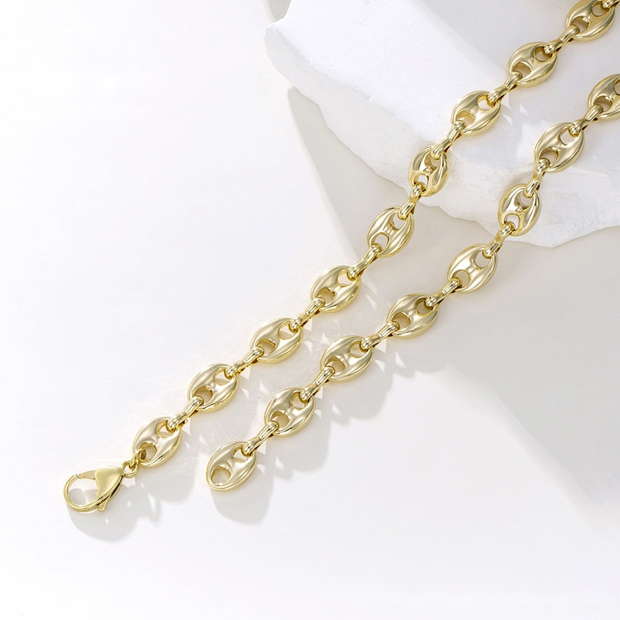 Gold Oval Link Chain Necklace