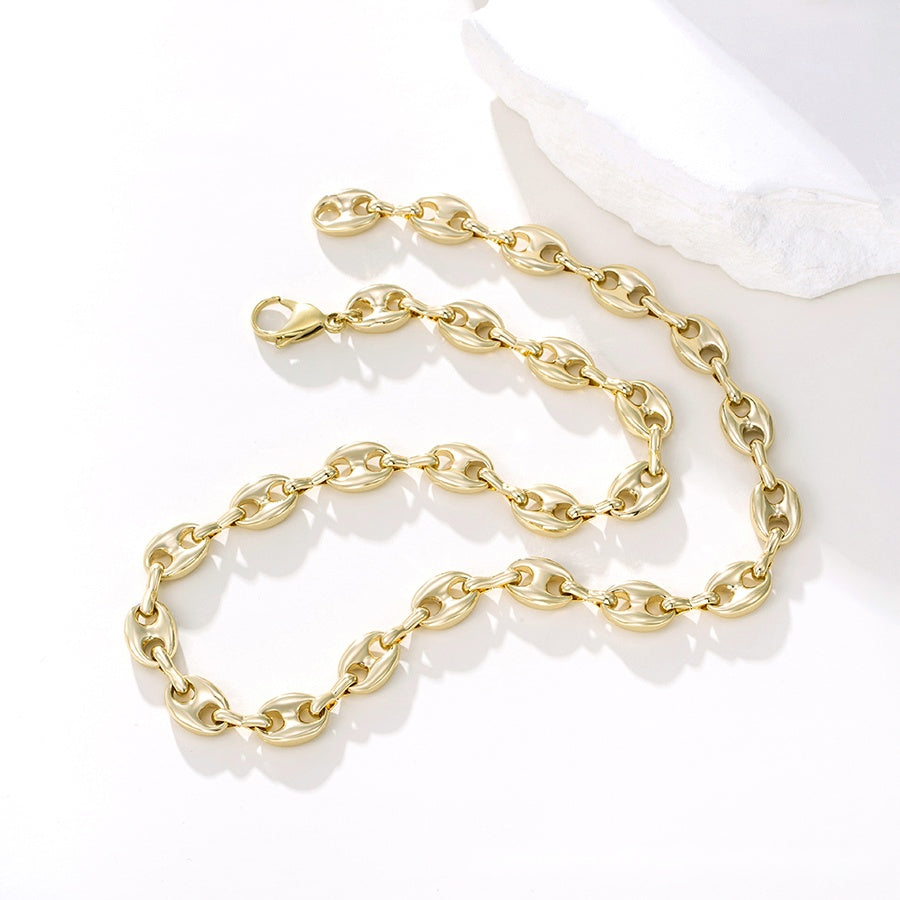 Gold Oval Link Chain Necklace