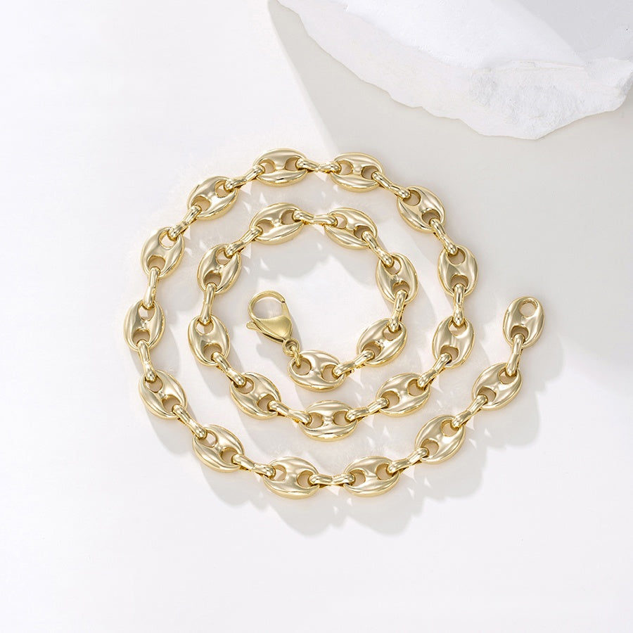 Gold Oval Link Chain Necklace