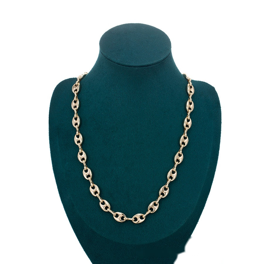 Gold Oval Link Chain Necklace