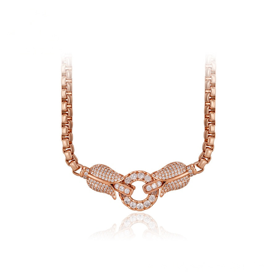 Rose Gold Tulip Flower Link Necklace