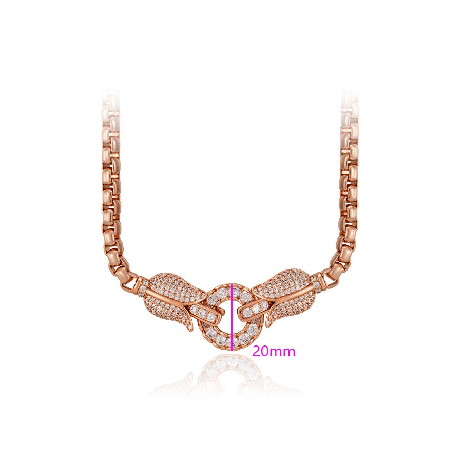 Rose Gold Tulip Flower Link Necklace