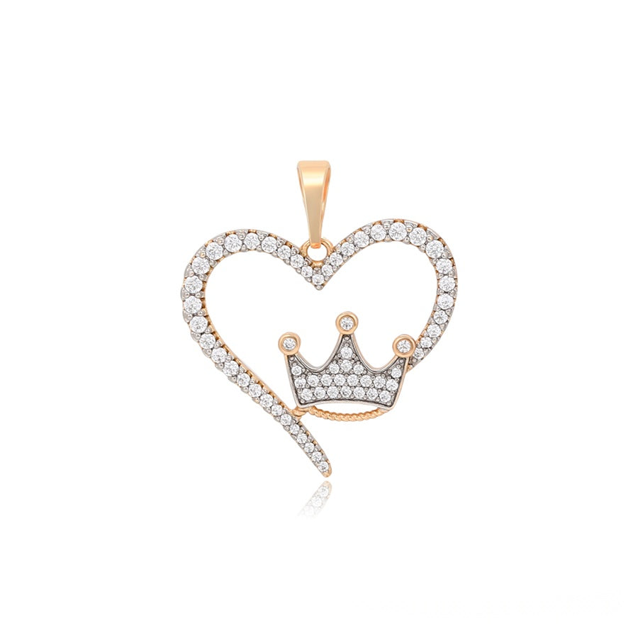 Heart & Crown Pendant Necklace