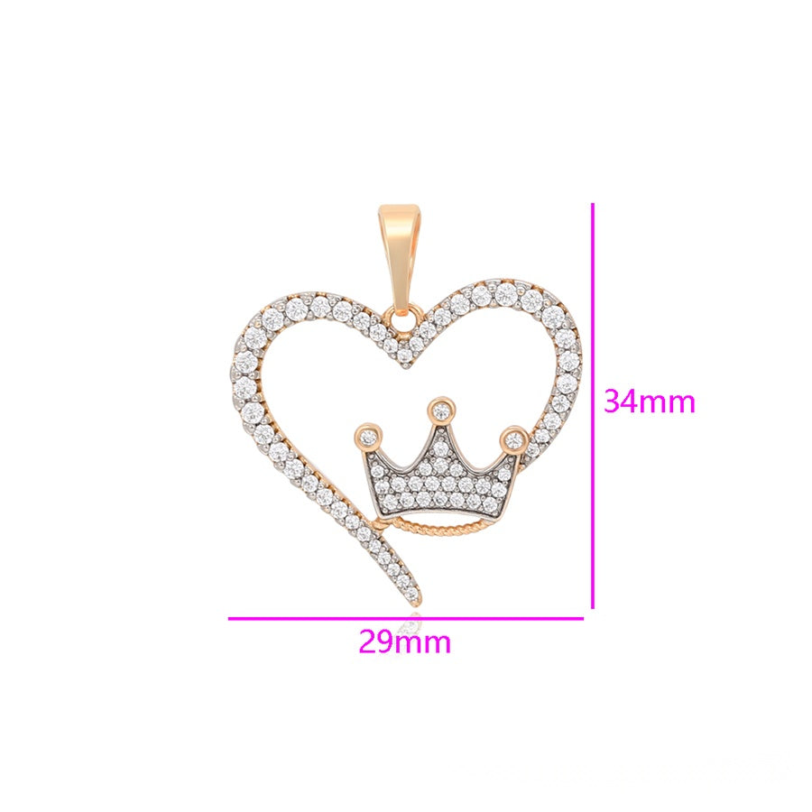 Heart & Crown Pendant Necklace