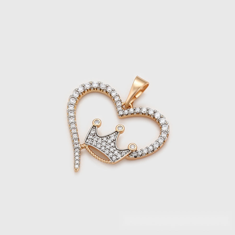 Heart & Crown Pendant Necklace
