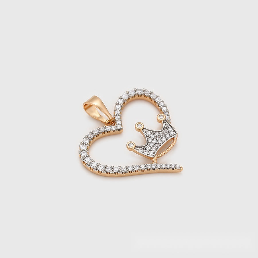 Heart & Crown Pendant Necklace