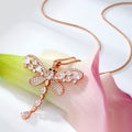 Rose Gold Dragonfly Pendant Necklace