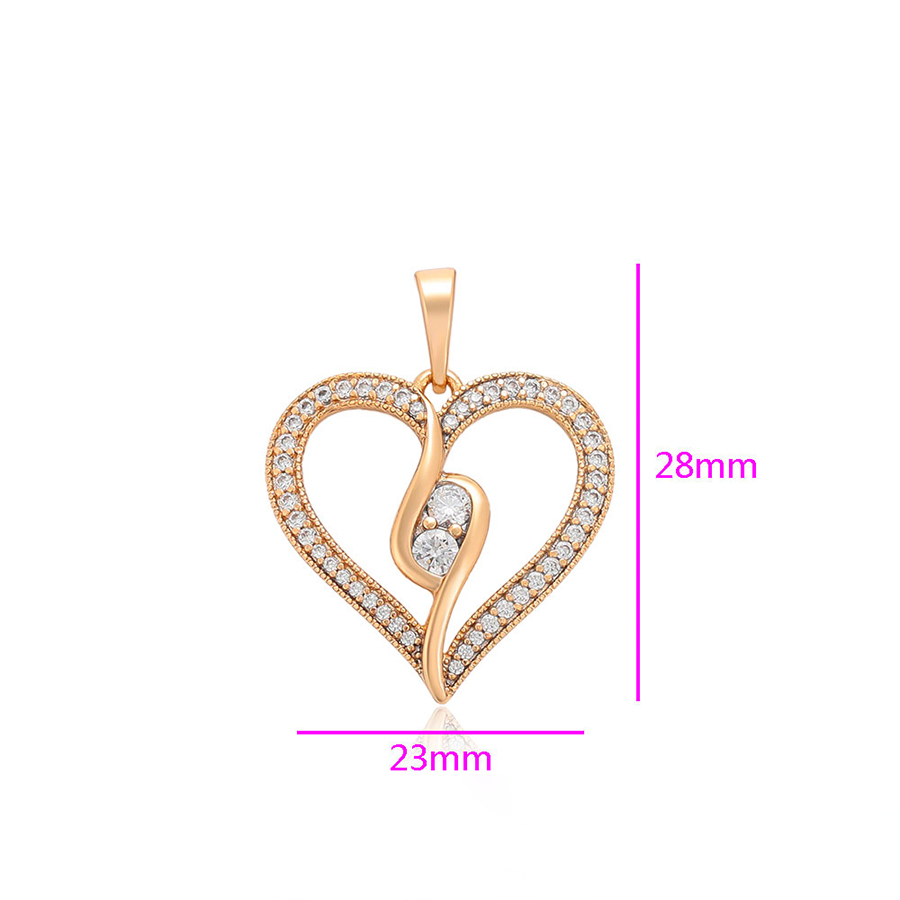 Gold Open Heart Crystal Pendant