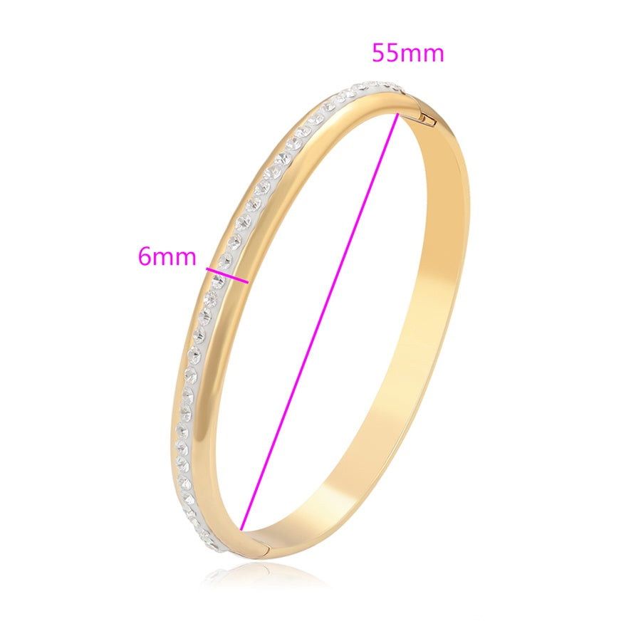 Classic Gold Crystal Hinged Bangle
