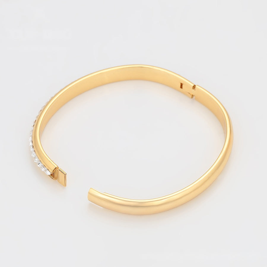 Classic Gold Crystal Hinged Bangle