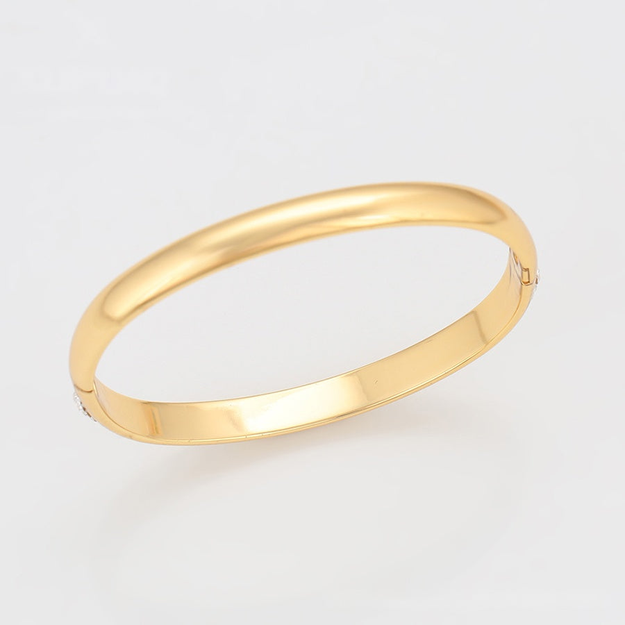 Classic Gold Crystal Hinged Bangle