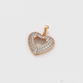 Gold Open Heart Crystal Pendant Necklace