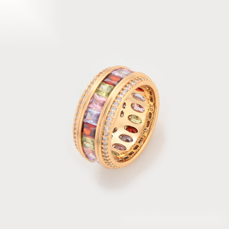 Multicolour Crystal Band Ring