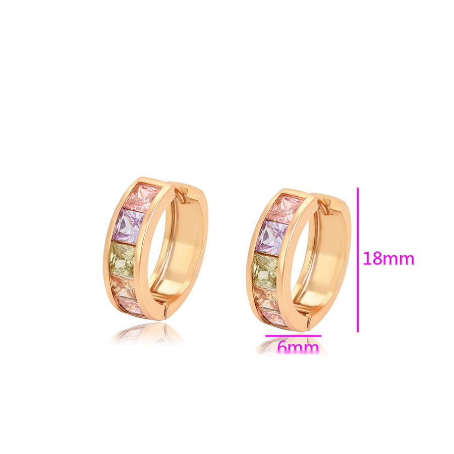 Rose Gold Multicolour Hoop Earrings