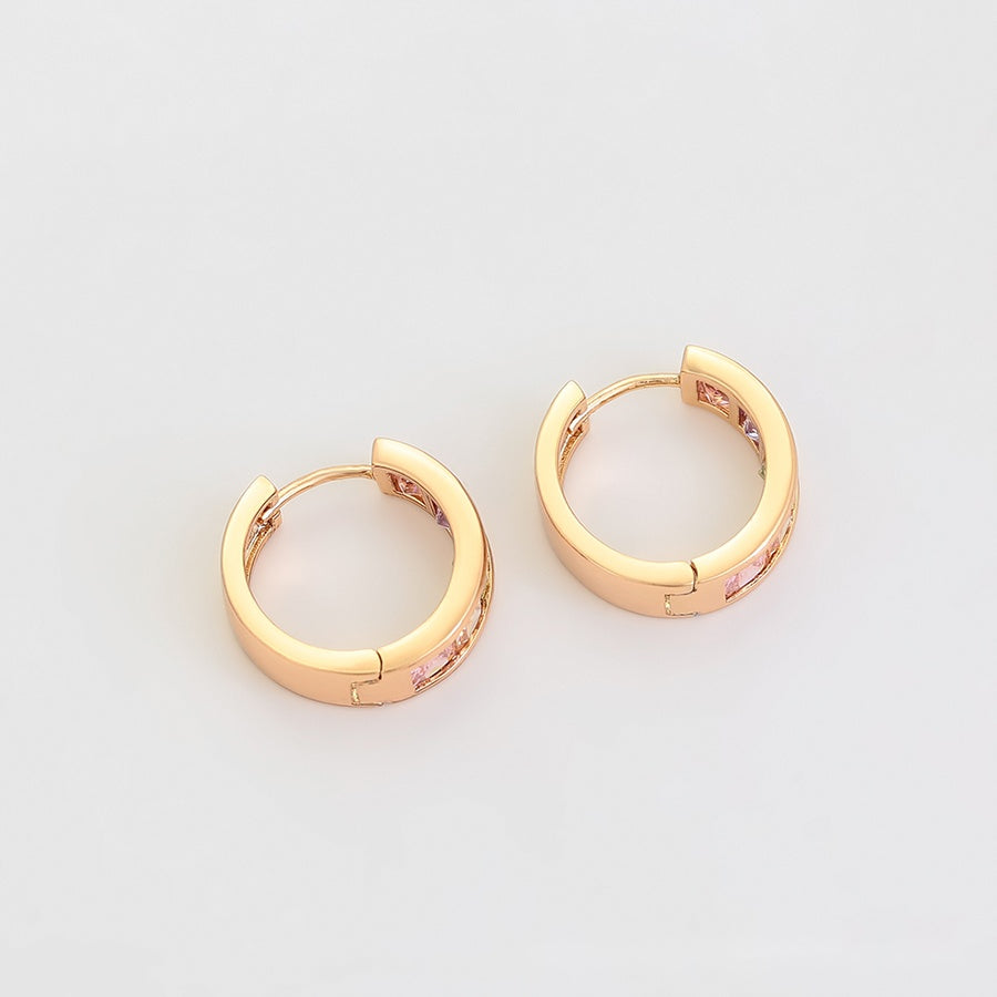 Rose Gold Multicolour Hoop Earrings