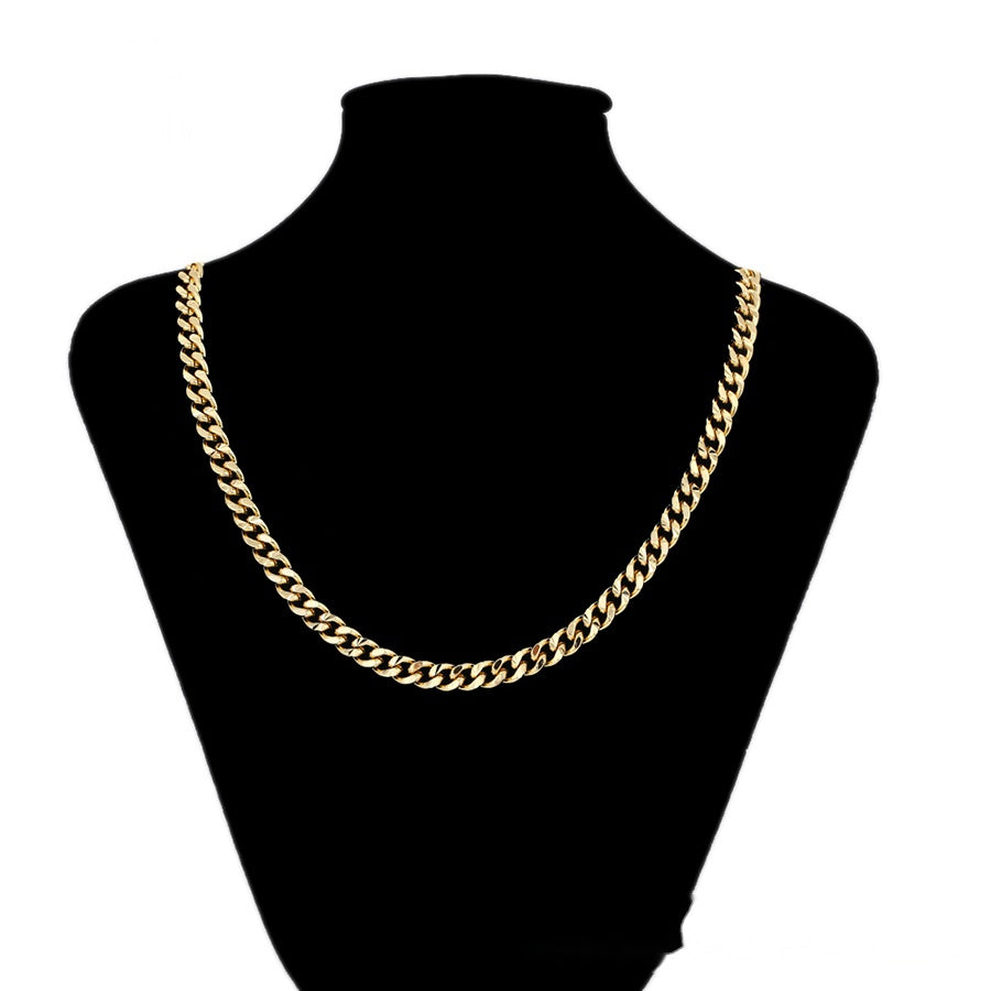 Gold Curb Chain Necklace - 7.5mm
