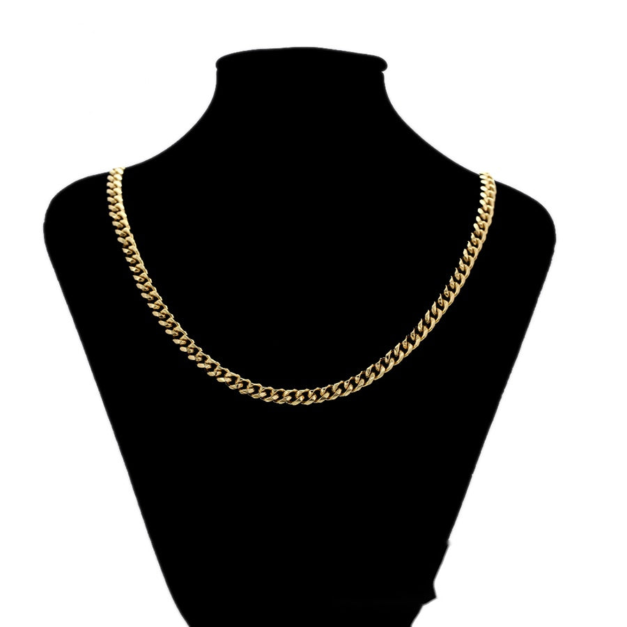 Gold Curb Chain Necklace - 6mm