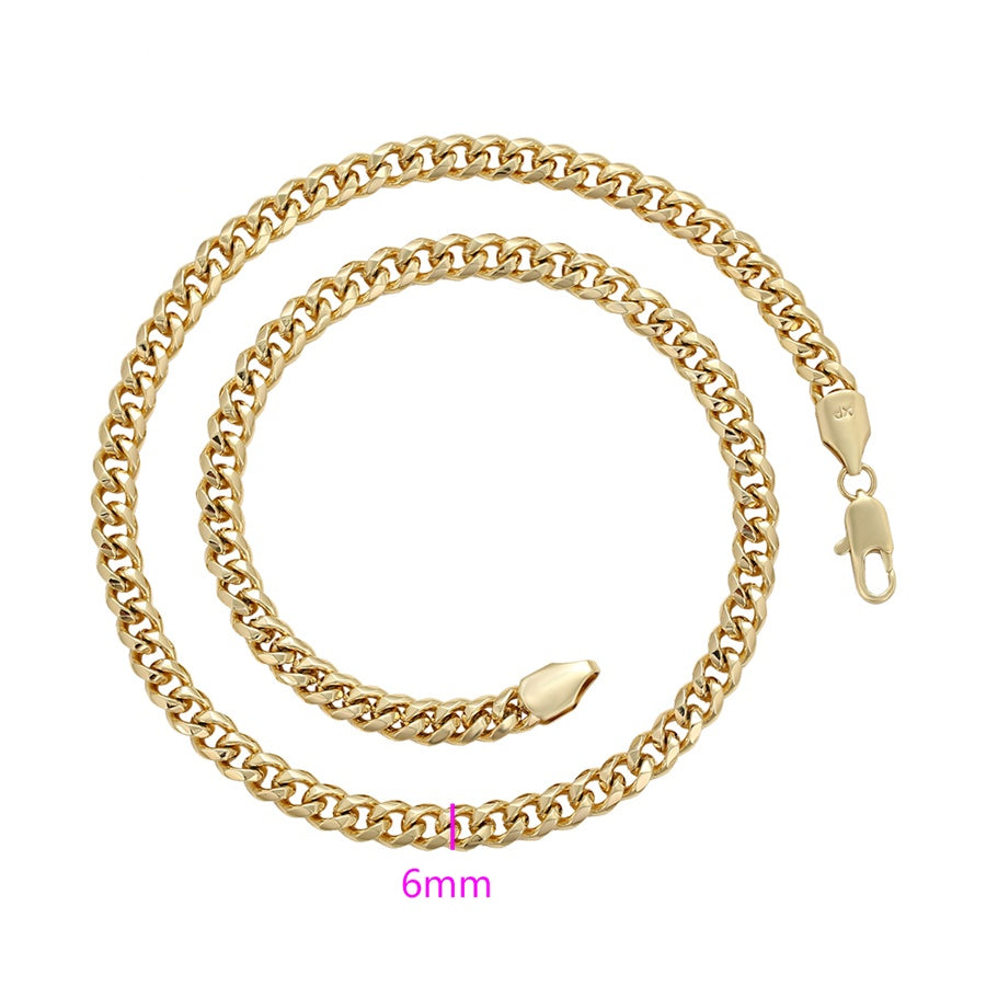 Gold Curb Chain Necklace - 6mm
