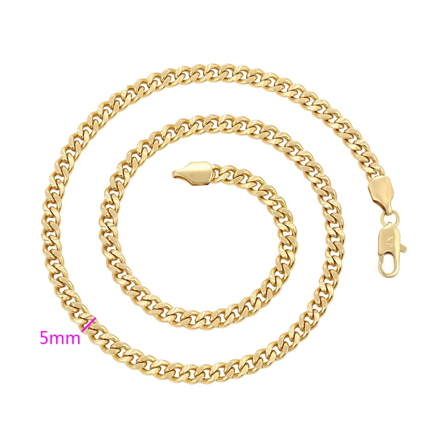 Gold Curb Link Chain Necklace