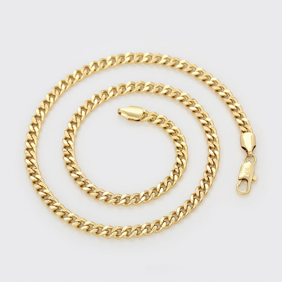 Gold Curb Link Chain Necklace