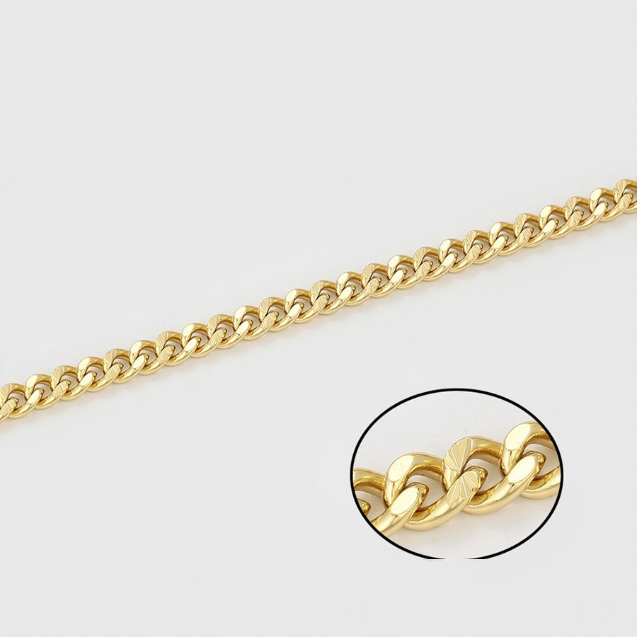 Gold Curb Link Chain Necklace