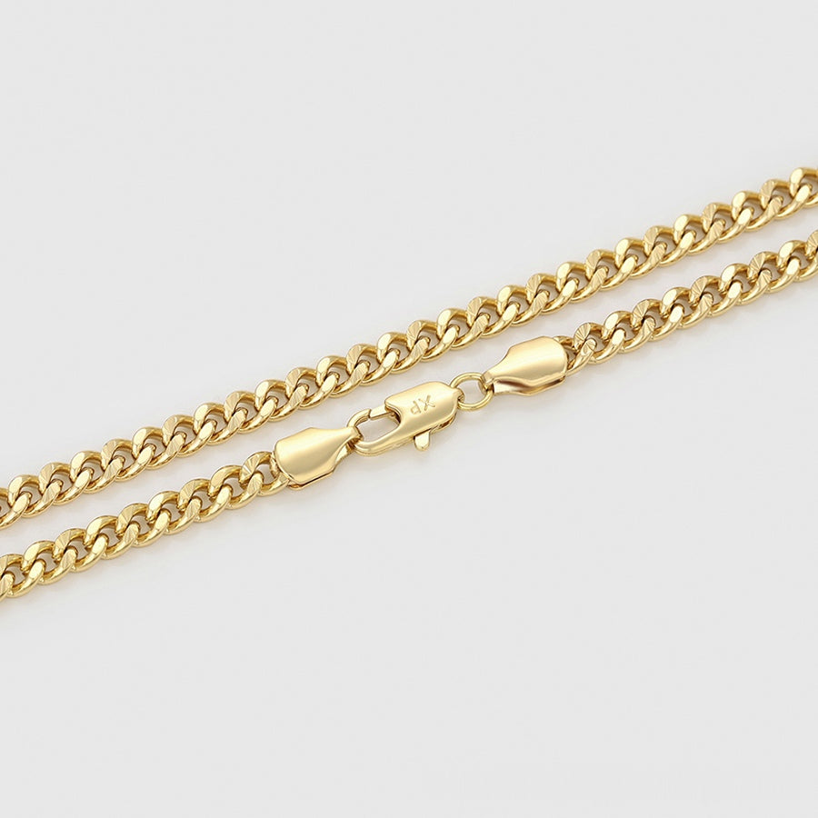 Gold Curb Link Chain Necklace