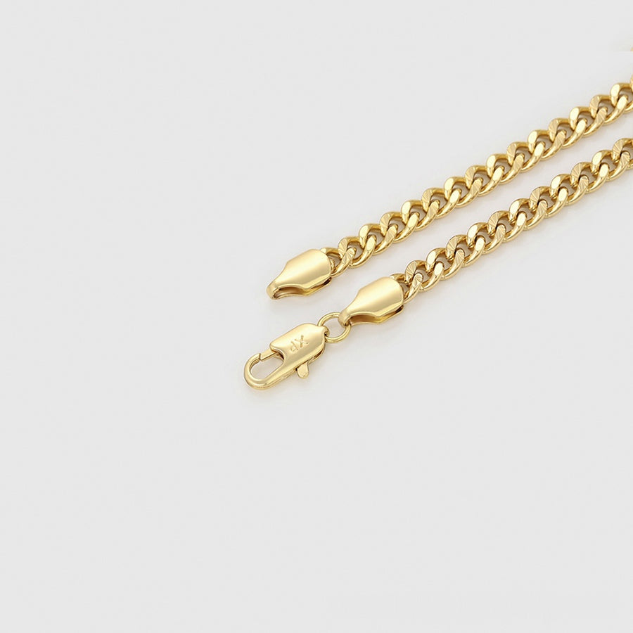 Gold Curb Link Chain Necklace