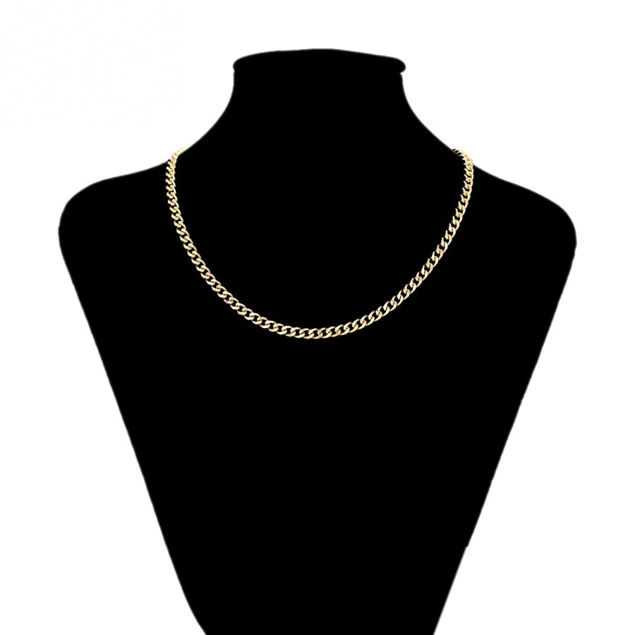Gold Curb Link Chain Necklace