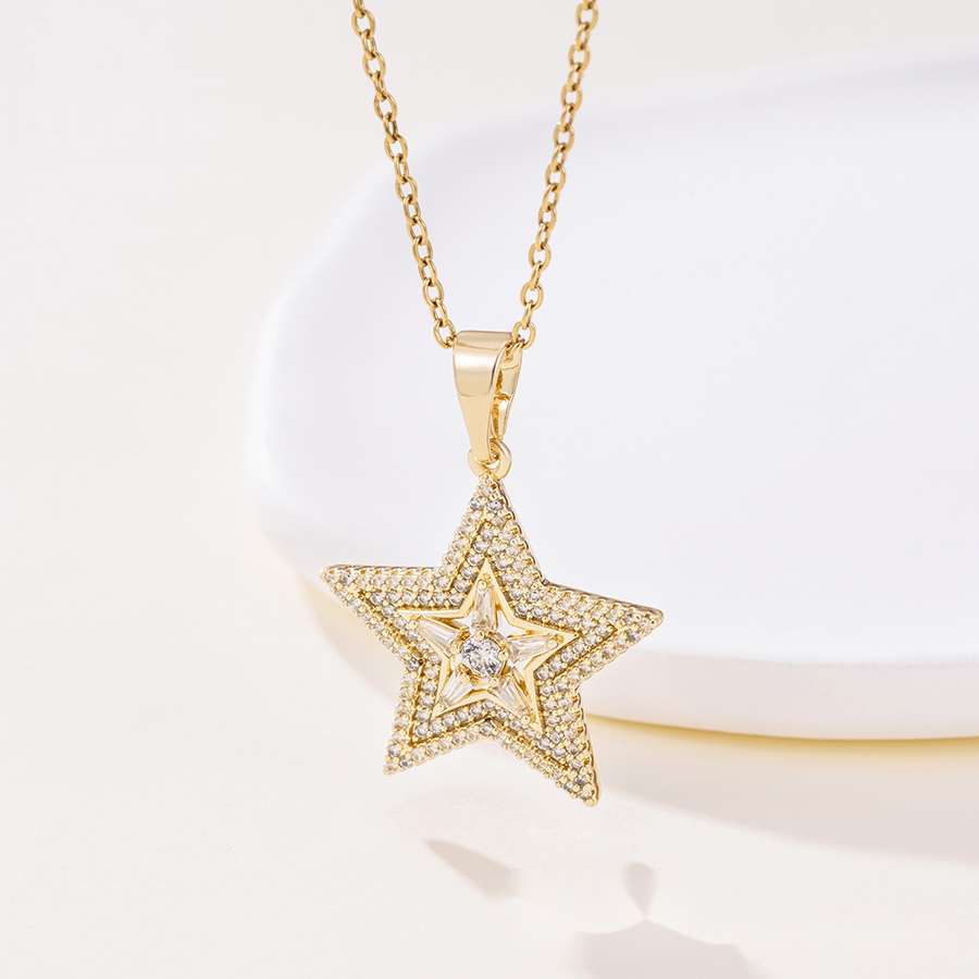 Gold Star Crystal Pendant