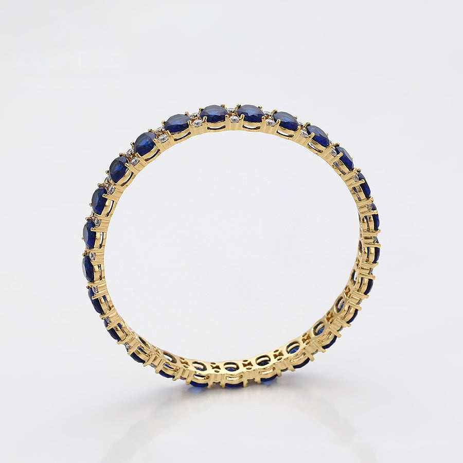 Royal Blue Oval Stone Bangle Bracelet