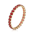 Ruby Red Oval Stone Bangle Bracelet