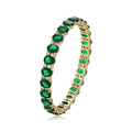 Emerald Green Oval Stone Bangle Bracelet