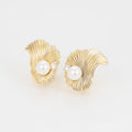 Gold Shell Pearl Earrings