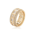 Wide Baguette Crystal Band Ring