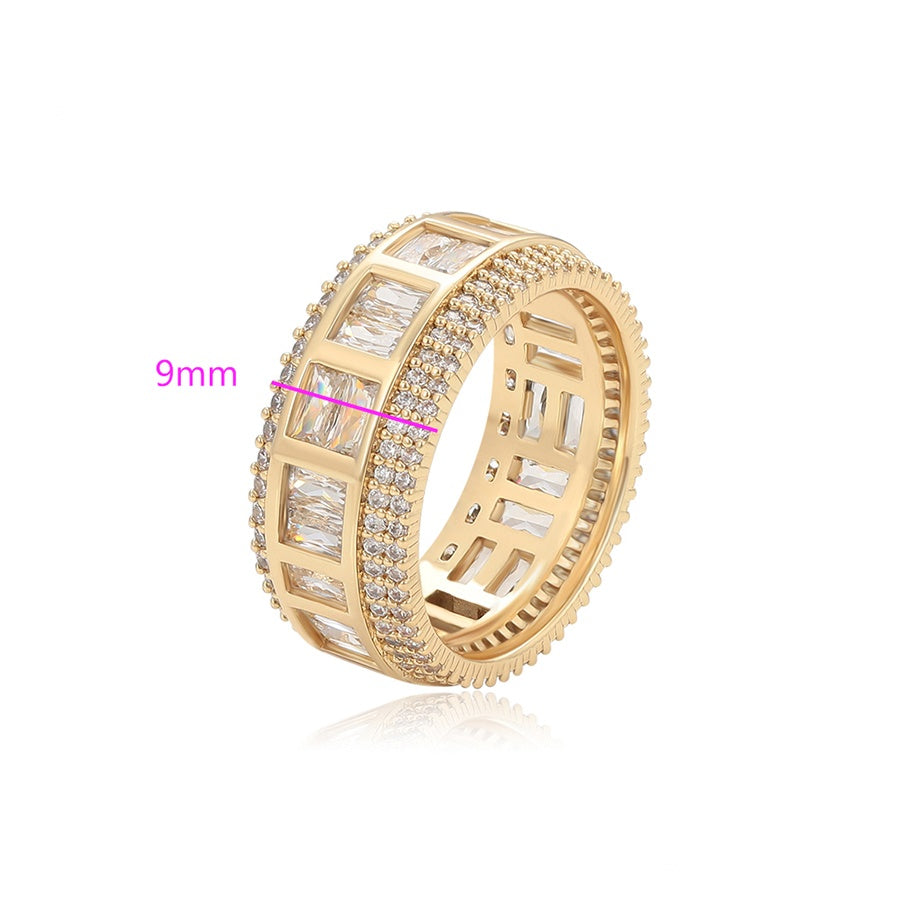 Wide Baguette Crystal Band Ring