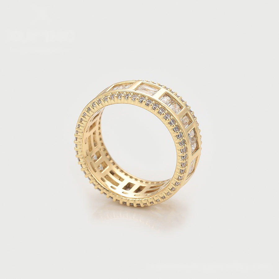 Wide Baguette Crystal Band Ring