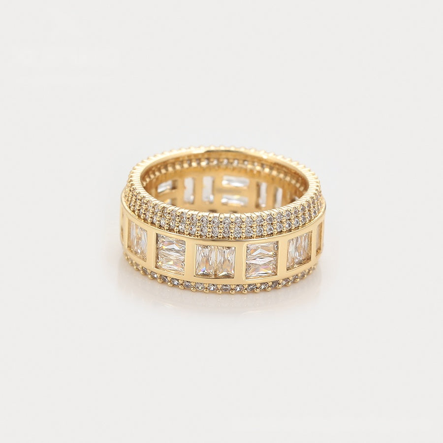 Wide Baguette Crystal Band Ring